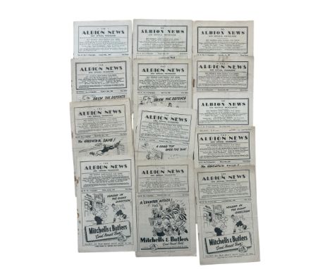 X13 WEST BROMWICH ALBION 1940S-50S FOOTBALL PROGRAMMES, COVENTRY CITY 18/4/1949, ARSENAL 1/11/1952, CHARLTON 20/8/1949, BURNL