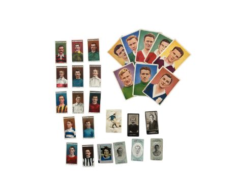 X28 VINTAGE MISCELLANEOUS FOOTBALL TRADING CARDS, X13 OGDEN CIGARETTE FAMOUS FOOTBALLERS, X3 COPES CIGARETTES, X2 EARLY 1900S