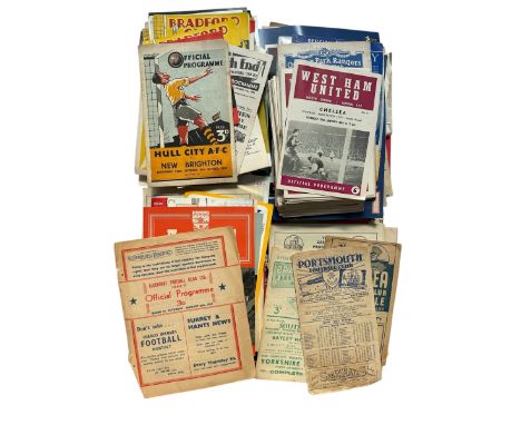 OVER 120 1940S ONWARD ENGLISH LEAGUE FOOTBALL PROGRAMMES, 40 PLUS 1950S AND PRE, HUGE MIX INCLUDES WEST HAM/ BRADFORD/ ALDERS