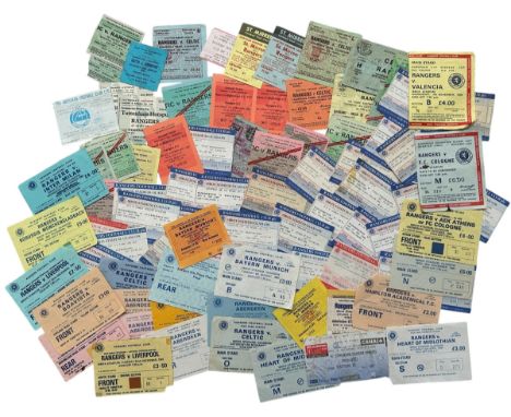 X85 GLASGOW RANGERS 1960S-1980S FOOTBALL TICKET STUBS, HOMES AND AWAYS NOTED, DUPLICATION. INCLUDES INTER MILAN/ LIVERPOOL/ M