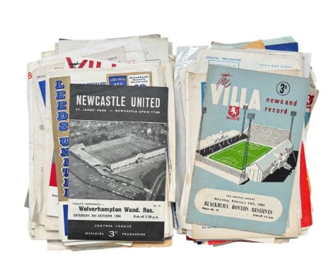 X130 RESERVES/ YOUTHS 1960S FOOTBALL PROGRAMMES, HUGE MIX OF CLUBS/ COMPETITIONS, INCLUDES ASTON VILLA/ LEEDS/ WEST BROM/ MAN