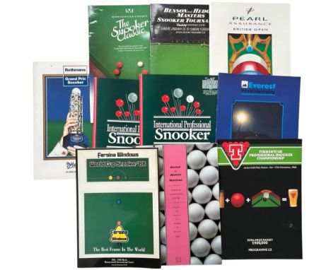 X10 SNOOKER 1980S-90S PROGRAMMES, MISCELLANEOUS BRITISH TOURNAMENTS, ALL IN GOOD CONDITION.
