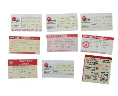 X9 1980S MANCHESTER UNITED FOOTBALL TICKET STUBS, JUVENTUS UEFA CUP 11/4/1984, RABA GYOR UEFA CUP 19/9/1984, SHEFFIELD WEDNES