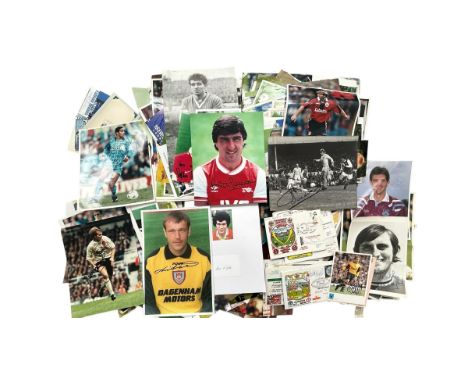 OVER 6KG OF MIXED FOOTBALL AUTOGRAPHS PORTRAITS/ CARDS/ SHEETS, HUGE MIX OF PERIODS, ARSENAL/ WEST HAM/ MANCHESTER UNITED/ SH