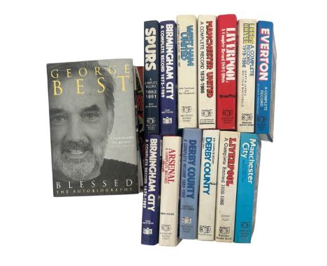 X19 MIXED FOOTBALL BOOKS, X13 BREEDON CLUB BOOKS, INCLUDES LIVERPOOL/ MANCHESTER UNITED/ MANCHESTER CITY/ MARADONA/ GEORGE BE