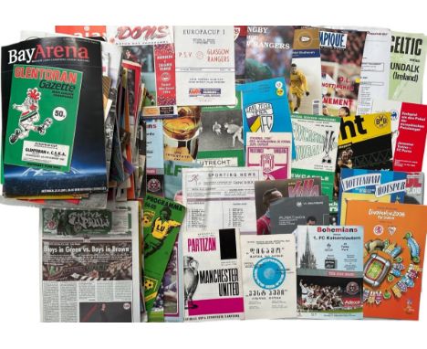 OVER 70 1960S ONWARDS MISCELLANEOUS EUROPEAN FIXTURES FOOTBALL PROGRAMMES, HUGE MIX 60S-2000S, LOTS OF BRITISH CLUBS IN EUROP