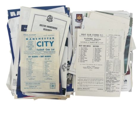 X180 MISCELLANEOUS RESERVES/ YOUTHS FOOTBALL PROGRAMMES, MAINLY SINGLE SHEETS, HUGE MIX OF CLUBS, 1970S ONWARDS. USUAL FAULTS