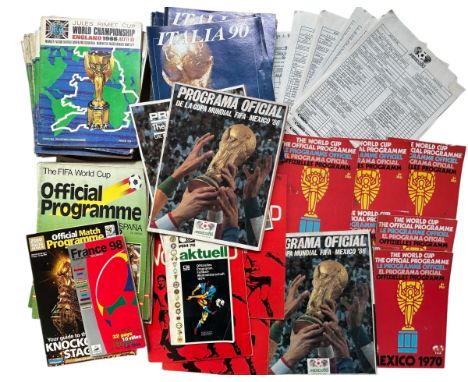 LARGE COLLECTION OF VINTAGE WORLD CUP MEMORABILIA, OVER 10 1966 TOURNAMENT BROCHURES, OVER 10 ITALIA 90 BROCHURES, SET OF SPA