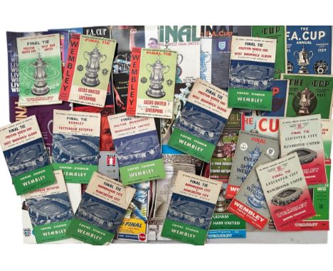 X35 PLUS FA CUP FINAL 1950S ONWARDS FOOTBALL PROGRAMMES, HUGE MIX OF CLUBS, DUPLICATION NOTED, CLUBS INCLUDE LEEDS/ LIVERPOOL