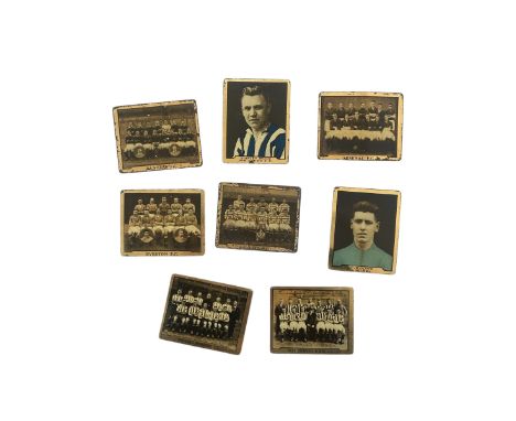 X8 1920S GOLD METAL FOOTBALL TRADING CARDS, 6 TEAM GROUPS TOPICAL TIMES, 2 ADVENTURE CARDS, RANGERS/ CHELSEA/ ARSENAL/ CELTIC