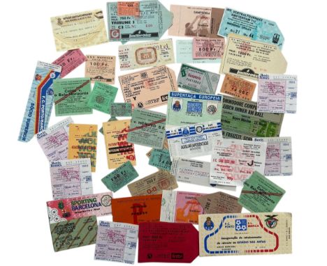 X35 MIXED EUROPEAN 1970S ONWARDS FOOTBALL TICKET STUBS, REAL MADRID/ AJAX/ NAPOLI/ PORTO/ MOSCOW/ CELTIC/ DERBEY/ BENFICA.