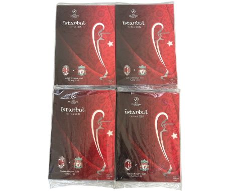 X12 2005 ISTANBUL CHAMPIONS LEAGUE FINAL FOOTBALL PROGRAMMES, LIVERPOOL VERSUS AC MILAN, 25/5/2005, PROGRAMMES FROM THE MOST 