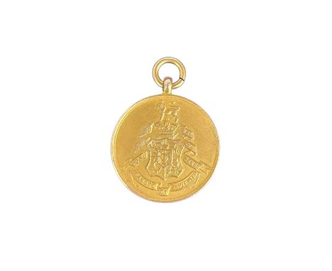 1923/24 KINGS COLLEGE HOSPITAL CHALLENGE CUP GOLD MEDAL, WINNERS UNKNOWN, HALLMARKES, 9 GRAMS.