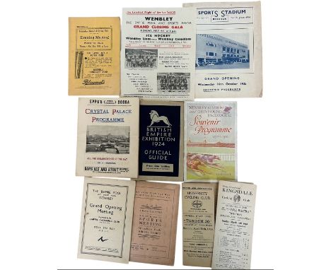 X10 1890s ONWARDS MISCELLANEOUS SPORTS PROGRAMMES, INC CRYSTAL PALACE 1896, ATHLETICS/ HORSE RACING/ DOG RACING/ CYCLING/ STA