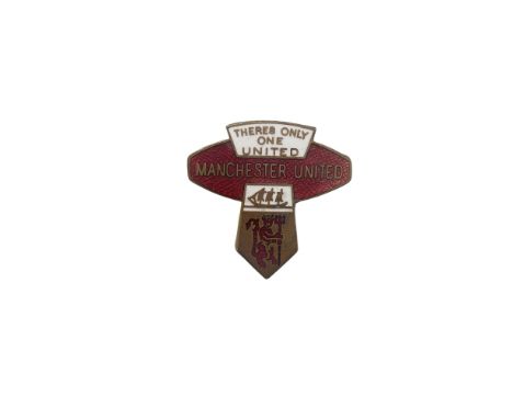 1970S MANCHESTER UNITED ENAMEL PIN BADGE, THERES ONLY ONE UNITED, MADE BY REEVES &amp; CO.