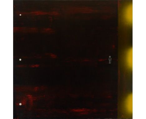 JOSÉ MALDONADO GÓMEZ (Madrid, 1962)."About 3", 1987.Oil on canvas.Signed and dated on the back.Exhibited at ARCO'87.With labe