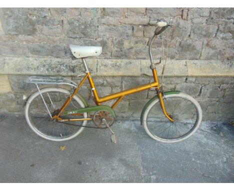 Three vintage folding bicycles New Hudson Cinzia and Hawk examples