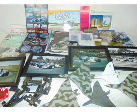 Mixed effects relating to military aviation, Falklands War, Formula One racing, etc, to include models of RAF jets, task forc