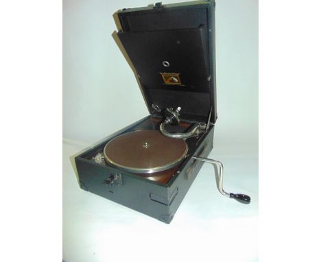 A His Masters Voice table top gramophone model number 101 together with a quantity of records to include Waltz Number 3 in A 