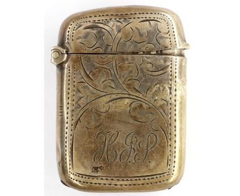 Hallmarked silver vesta case, 23g. P&amp;P Group 1 (£14+VAT for the first lot and £1+VAT for subsequent lots) 