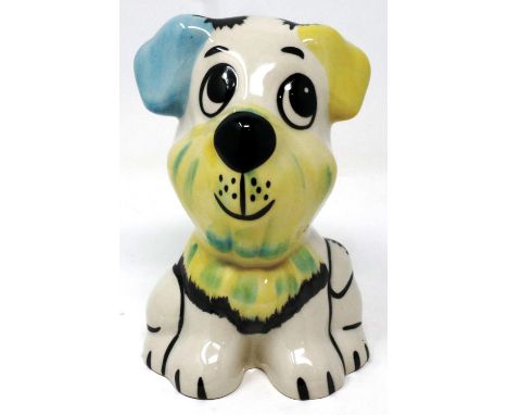 Lorna Bailey dog, Wuf Wuf, H: 14 cm, no cracks or chips. P&amp;P Group 1 (£14+VAT for the first lot and £1+VAT for subsequent