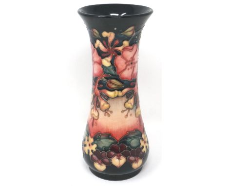 Moorcroft vase in the Oberon pattern, H: 21 cm, no cracks or chips, crazing throughout. P&amp;P Group 2 (£18+VAT for the firs