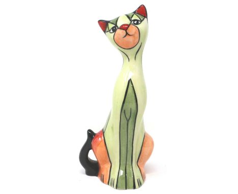 Lorna Bailey cat, Miss Prim, H: 19 cm, no cracks or chips. P&amp;P Group 1 (£14+VAT for the first lot and £1+VAT for subseque