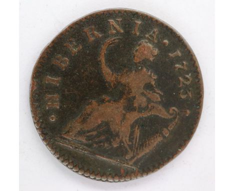 1725 Hibernia copper halfpenny of George I. P&amp;P Group 0 (£5+VAT for the first lot and £1+VAT for subsequent lots) 