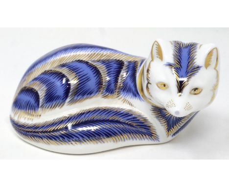 Royal Crown Derby Arctic fox paperweight, seconds quality, lacking stopper, L: 12 cm, small chip to body. P&amp;P Group 1 (£1