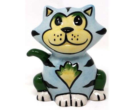 Lorna Bailey cat, Dexter, H: 12 cm, no cracks or chips. P&amp;P Group 1 (£14+VAT for the first lot and £1+VAT for subsequent 