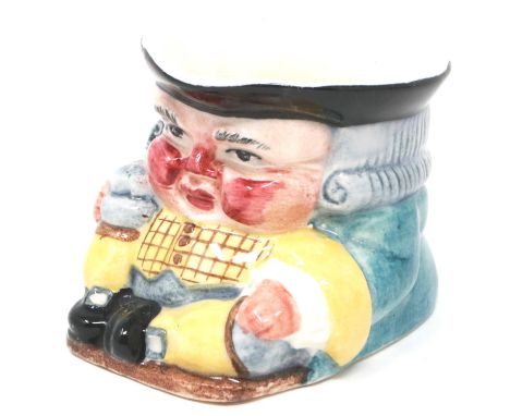 Clarice Cliff Newport toby jug, H: 60 mm, no cracks or chips. P&amp;P Group 1 (£14+VAT for the first lot and £1+VAT for subse