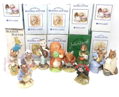 Ten Beswick and Royal Albert Beatrix Potter and Brambly Hedge figurines including Susan, largest H: 11 cm, no chips or cracks