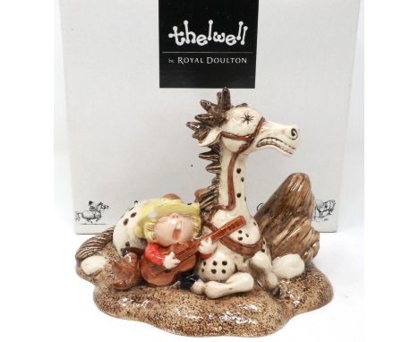 Boxed Thelwell by Royal Doulton figurine, So Treat Him Like A Friend, H: 13 cm. chip to boys hat. P&amp;P Group 2 (£18+VAT fo