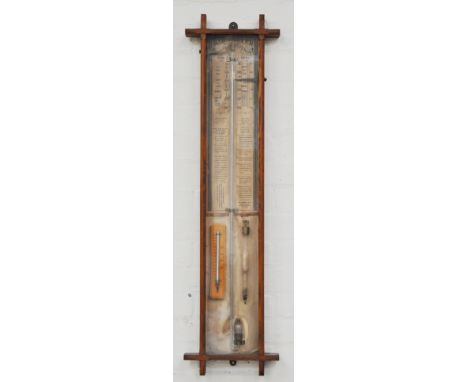 Admiral Fitzroy barometer, pitch pine case, 102cm.