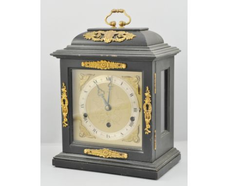 Elliott mantel clock, 17th Century style ebonised case, eight day lever Westminster and Whittington chime, striking on eight 