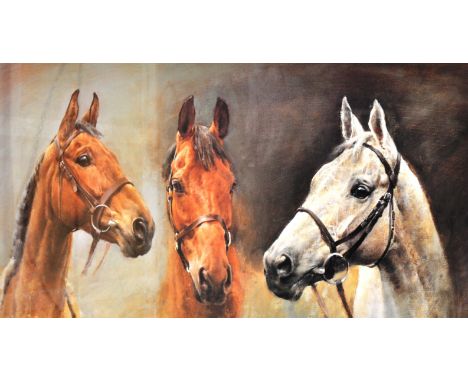 After S L Crawford, Dessert Orchid, Red Rum and Arkle, coloured print, 45cm x 63cm and other framed prints.