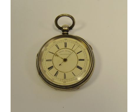 A silver  chronograph pocket watch