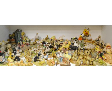 Ornithology - a Border Fine Arts model of mother goose and Collie pups; Border Fine Arts ' Family Life', another; Border Fine
