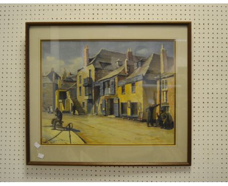 Pictures and Prints - Herbert Truman, St Ivesframed print; a pair of framed engravings;Haddon Hall and Chatsworth House;a gil