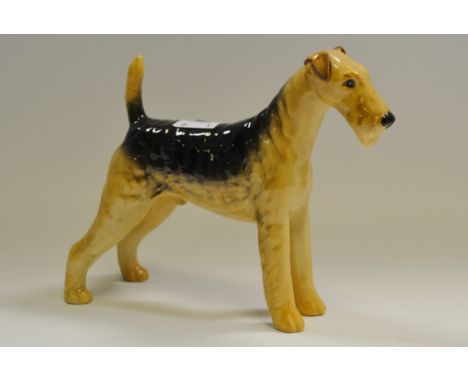 A Beswick CH Cast Iron Monarch Airedale terrier model, printed mark