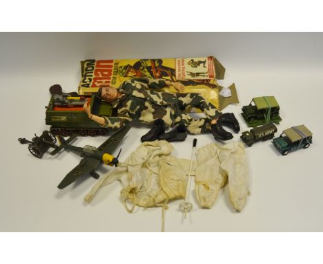 Toys - Action Man by Palitoy, boxed with ski suit; a Dinky Junkers JU87B; Dinky shade 2; etc (5)