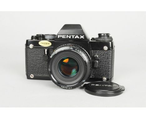 A Pentax LX SLR Camera, serial no 5324263, shutter working, body G-VG, with Pentax-A 50mm f/1.7 lens, serial no 1710464, barr