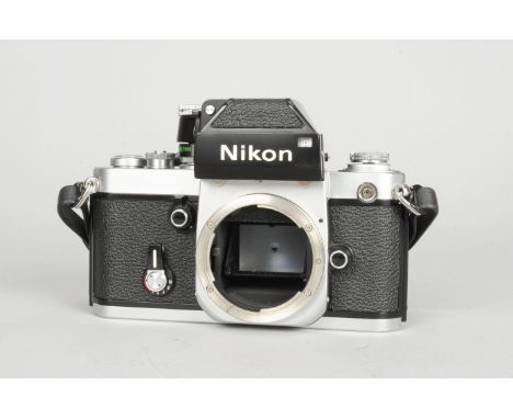 A Nikon F2 Photomic SLR Camera Body, chrome, serial no 7892361, shutter working, timer working, body VG 