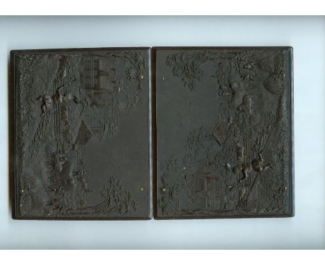 Figural Union Case,  1-12, Rare, G, some wear to highest relief areas on underside, lid lining missing, A P Critchlow and Co,