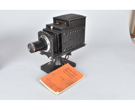 An Ensign Optiscope No 6 Lantern Slide Projector,  3¼ x 3¼in slides carrier, an Aldis Uno 8in projection lens, an Osram 250W,