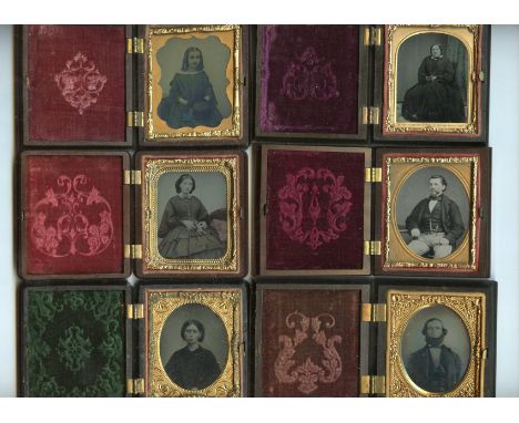 Geometric Union Cases, 3-337, Scarce, Littlefield, Parsons &amp; Co, Scroll, circa 1858, 65mm x 76mm, Ambrotype, ninth-plate,