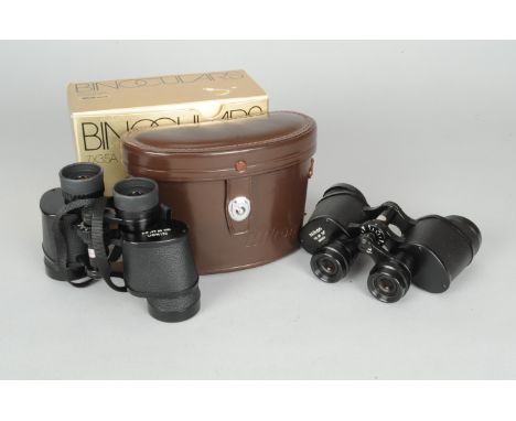 Two Pairs of Nikon Binoculars, a pair of 7 x 35A 7.3° E type, in maker's box, case, missing eye caps, with manual, body VG-E,