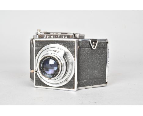 A Beier-Flex I SLR Camera, serial no 6419, 6 x 6cm, body F, focal plane shutter stuck open, with a Schneider-Kreuznach Radion