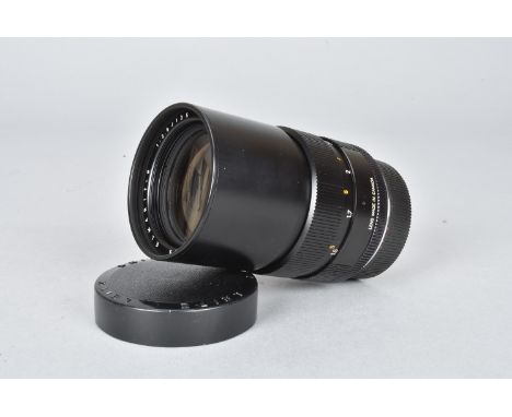 A Leitz Canada Elmarit-R 135mm f/2.8 Lens, serial no 2467039, 1970, triple-cam, barrel G, elements G, dust, with front and re