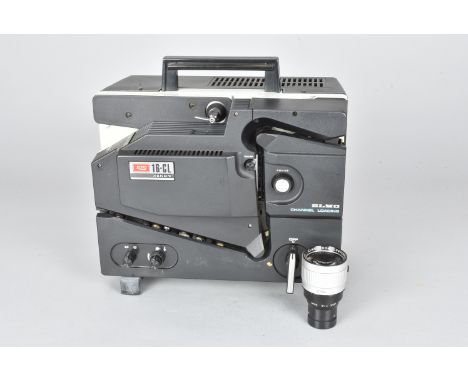 An Elmo 16-CL Xenon 16mm Projector, high power lamp model, Elmo 50mm f/1.2 lens, 250W xenon lamp, channel loading, magnetic &